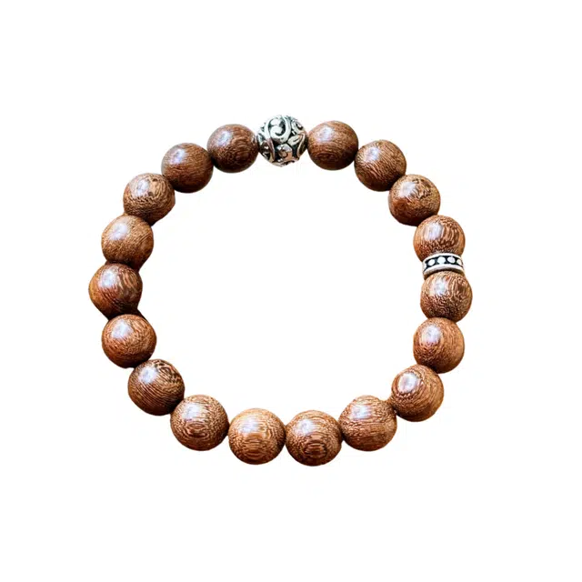 子婳 诸事顺利招财转运新中式国风复古时尚简约高级感文玩盘玩檀香木质串珠 金丝檀木 木作手串 男女同款情侣款