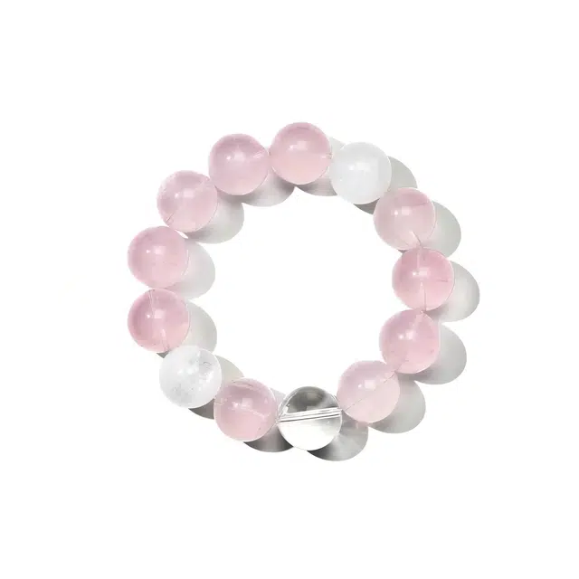 匠锁心玉 大尺寸方糖多宝 简约新中式转运纳福国潮古风原创设计小众轻奢高级感气质百搭潮流时尚手饰#好运天然 粉水晶 手串 男女同款情侣款