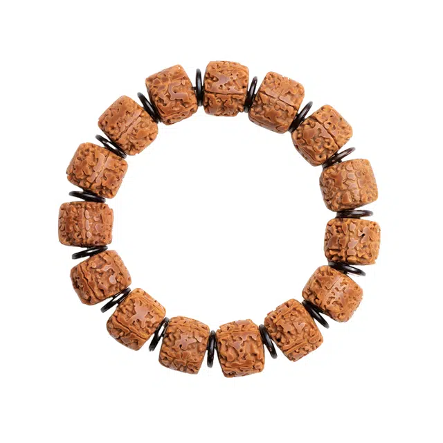 子婳 招财纳福时来运转平安顺逐新中式国潮复古文玩时尚独特设计无齿桶珠精致优雅简约 金刚菩提 手串 男款