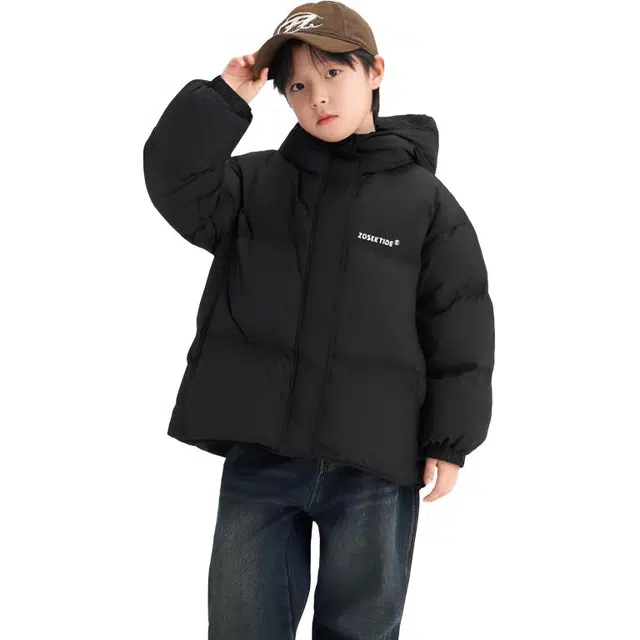 左西羽绒服 温暖系列 休闲时尚加厚连帽白鸭绒 中小童