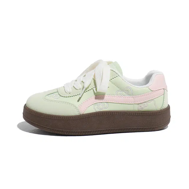 芭芭鸭 清新厚底百搭舒适可爱刺绣 防滑增高 板鞋 女