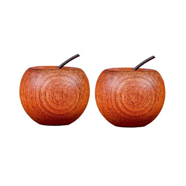 物㯖 新中式轻奢优雅百搭高级感复古风可爱苹果招财纳福诸事顺遂八方来财 柴木 摆件 男女同款情侣款