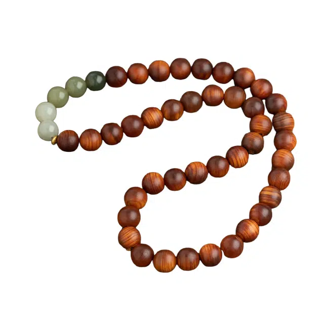 子婳 香木渐变双圈叠戴串珠招财纳福平安顺逐新中式复古国潮民族风精致简约文玩盘玩收藏级手饰 崖柏 木作手串 男女同款情侣款