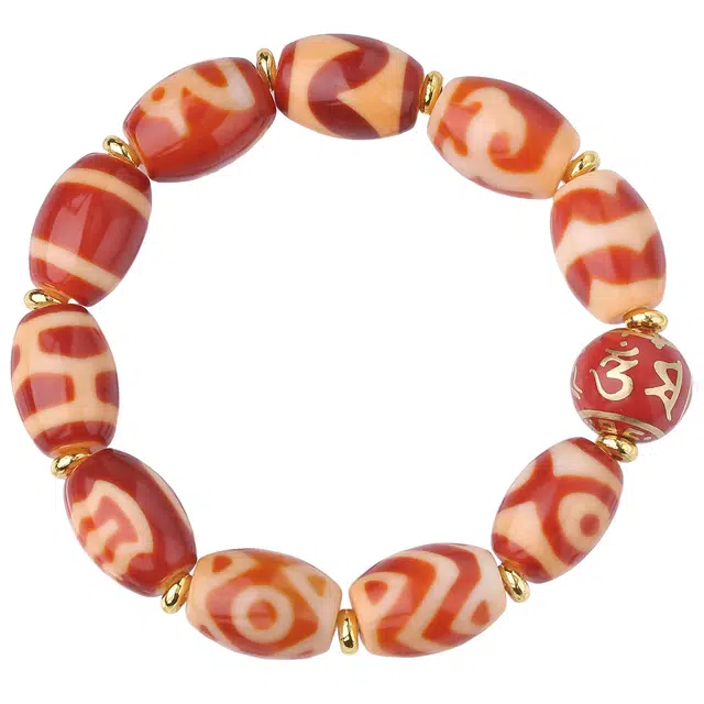 【布达拉宫文创官方】 布达拉宫 红肉天珠香灰珠三眼多宝六字真言转运珠 玛瑙 手串 男女同款情侣款