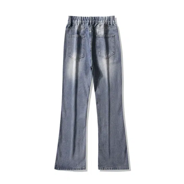 么宁 直筒显瘦复古高街美式潮牌休闲长裤百搭牛仔裤 男款