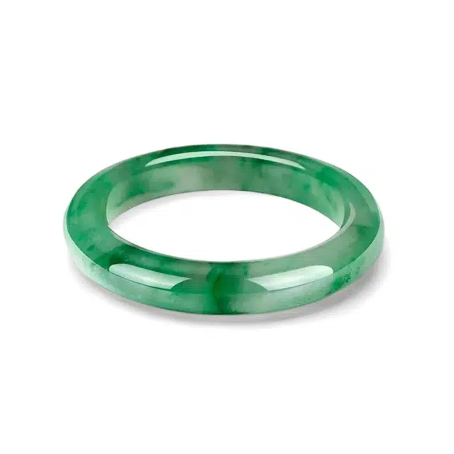 匠锁心玉 青山黛飘花贵妃镯 新中式宫廷风古典轻奢吉祥如意平安顺遂时尚百搭清冷典雅高级感气质温婉#好运天然 非洲翠 石英岩玉手镯 女款