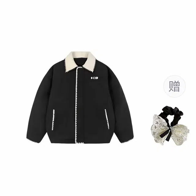 涂诗菲 韩版潮流时尚纯色简约宽松舒适设计感遮肉显瘦通勤休闲百搭外套棉服 女款