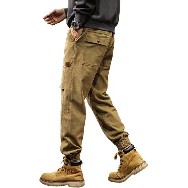 路杰邦 美式潮牌工装裤男春秋季户外运动男裤九分束脚裤休闲裤 男款