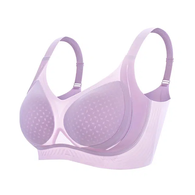 慕梵度 凉感洞洞杯提拉小胸聚拢无痕内衣女无钢圈固定杯软支撑上托防下垂收副乳轻薄舒适亲肤透气文胸 女款