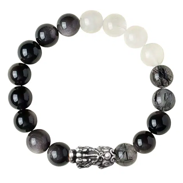 琛宬 【财运滚滚福气满满】吞金兽貔貅新中式国潮民族风复古八方来财天官赐福念珠考公考试成功上岸#好运 黑曜石 手串 男女同款情侣款