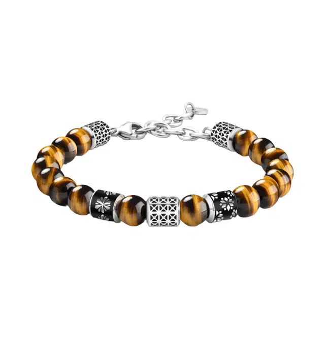 子婳 招财纳福源滚滚高级感设计时尚国潮小众精致奢华高端大气转运串珠配饰 虎眼石 玉石手链 男女同款情侣款