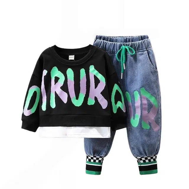 吉姆沃克休闲运动套装 儿童春秋装洋气两件套 网红宝宝时髦潮