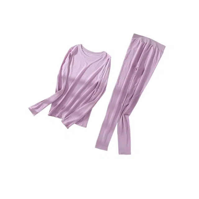 水中花 健身运动型轻薄款内衣恒温吸湿排汗秋衣秋裤打底内穿保暖套装 女款