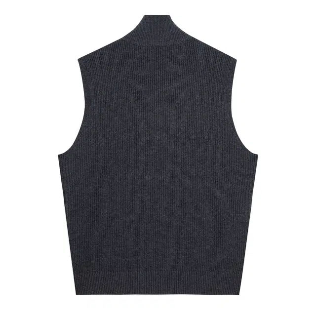 丹宁哲学 轻量保暖纯羊毛元宝针 立领背心 男款