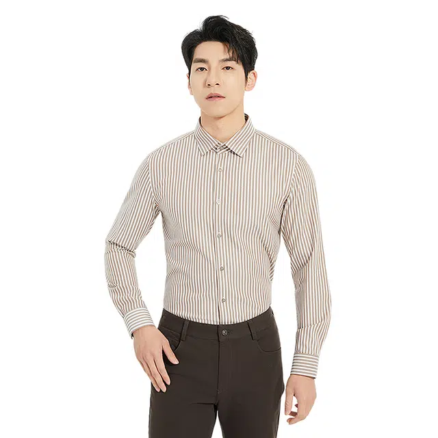 利郎 品位商务条纹尖领休闲通勤时尚都市衬衫 男款