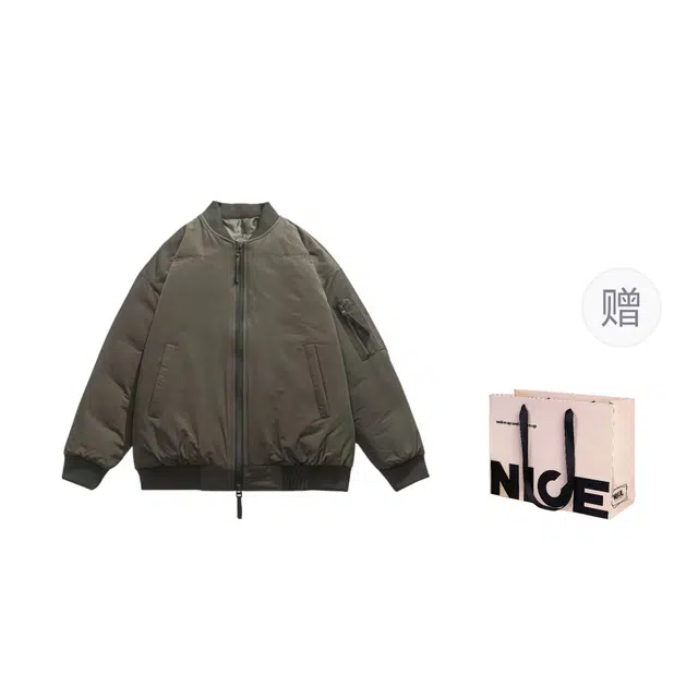 水田夏 冬季飞行夹克男士加绒棒球服美式复古工装百搭外套男潮棉服 男款