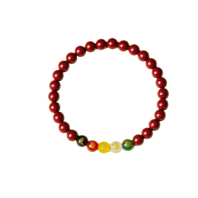 茂琼 时来运转招财纳福万事顺遂好运连连新中式国潮时尚百搭 朱砂 手串 女款