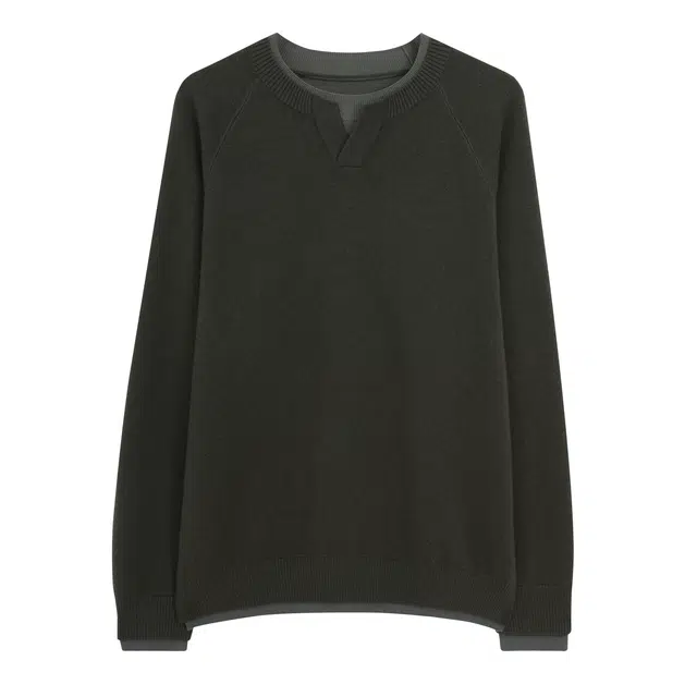 丹宁哲学 极简极奢 软糯保暖羊毛羊绒 冬季假两件针织衫 男款