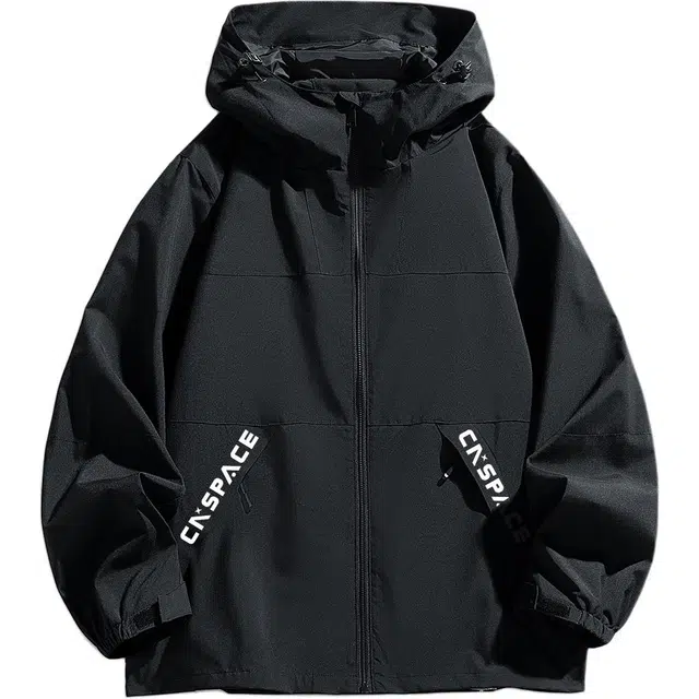 中国航天 美式高街户外潮流复古百搭连帽撞色拼接宽松休闲防风耐磨保暖夹克 男女同款