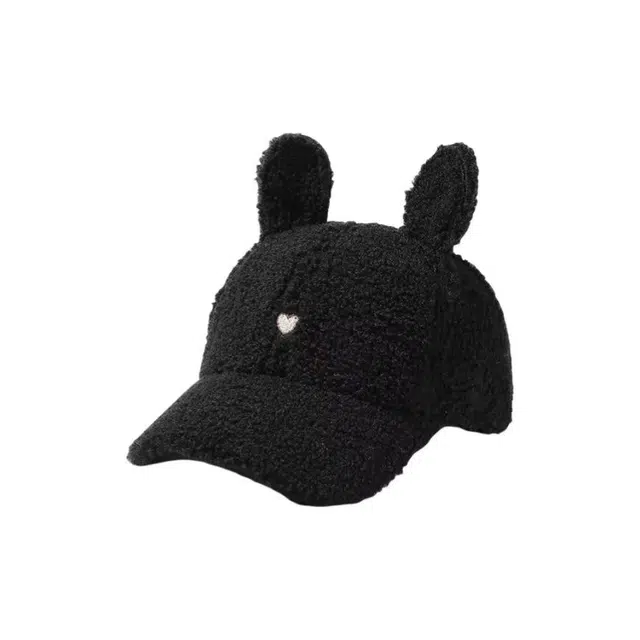 恩僾德 卡通可爱兔耳朵可爱保暖 聚酯纤维 鸭舌帽 男女同款情侣款