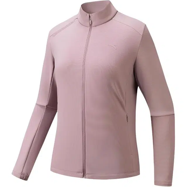 超级安踏 休闲立领拉链纯色加绒夹克外套 女款