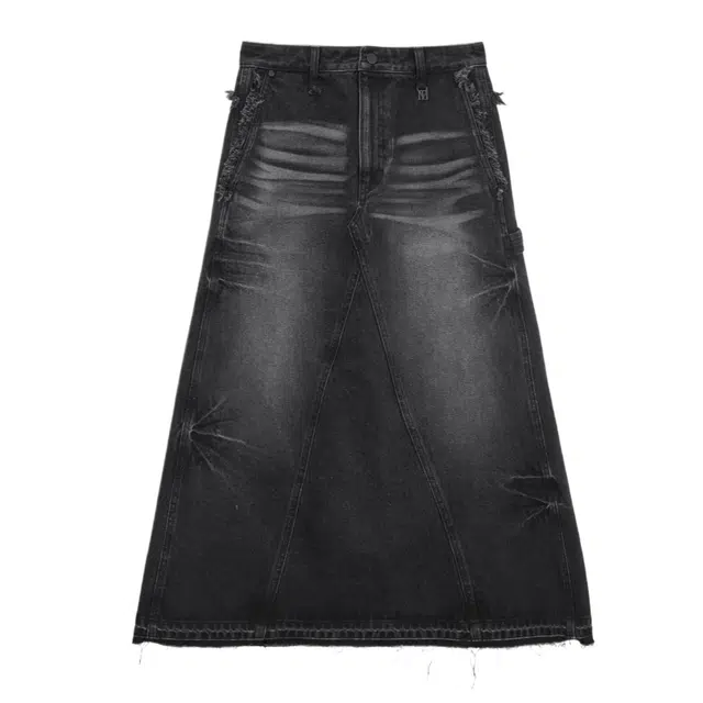 TREEMINGBIRD Vintage Frayed Denim Set-up Skirt