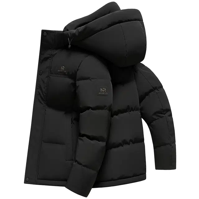 雅鹿 加厚防寒抗风商务休闲爸爸装短款连帽鸭绒保暖时尚气质外套羽绒服 男款