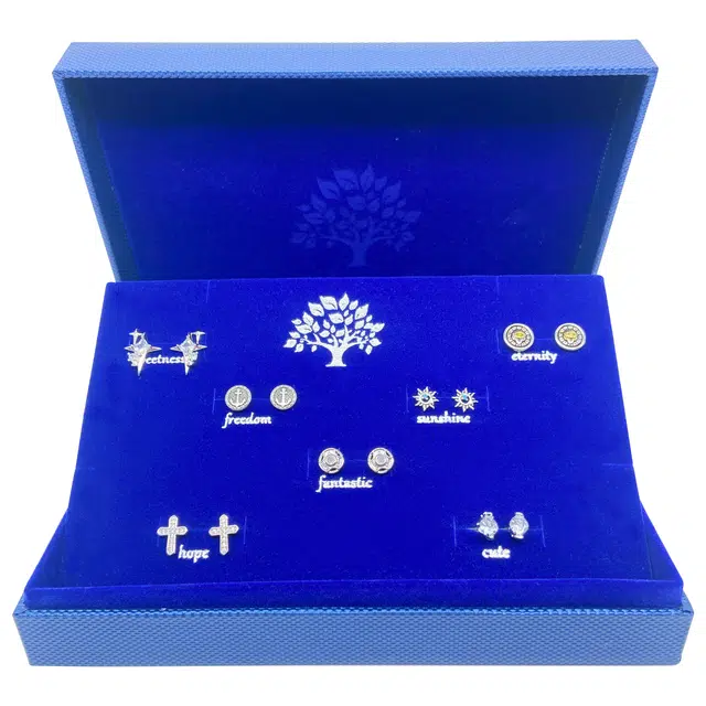 耳玺 美式复古高街嘻哈耳饰小清新氛围感花朵日常轻奢配饰 多色水晶 耳钉 男女同款情侣款