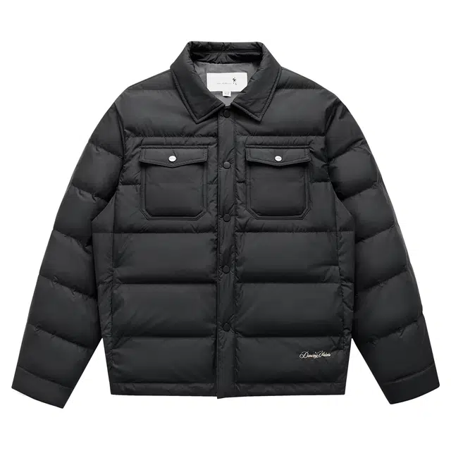 与狼共舞 行政通勤轻商务休闲百搭工装外套轻暖便携自在加厚保暖鹅绒内胆简约纯色翻领羽绒服 男款