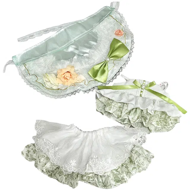 图米鱼 绿色裙子套装 海星体玩偶衣服 娃衣着替