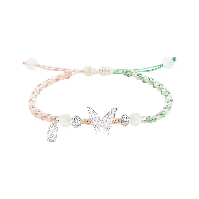 前方大荒野 福牌蝴蝶手链清新文雅精致时髦新中式轻奢独特小众设计 菩提根 手绳 女款