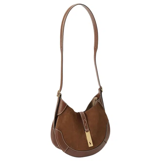 Polo Ralph Lauren Polo ID Suede Crossbody Small Brown