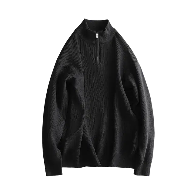 空城计 韩系极简轻奢老钱风立领针织衫 男女同款