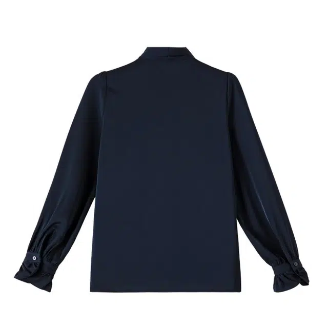 晚白 蝴蝶结系带面料挺括饱满亲肤细腻衬衫 女款