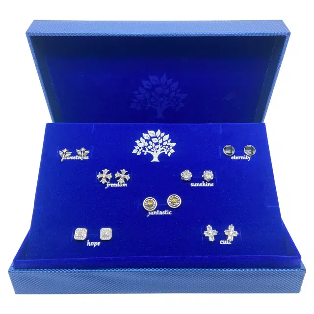 耳玺 美式复古街头嘻哈日常轻奢百搭耳饰高级感 白水晶 耳钉 男女同款情侣款