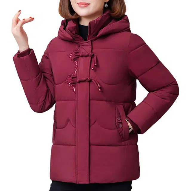 左岸 显瘦面料时尚显高遮肉时髦潮流美观大方国风刺绣柔软舒适保暖棉服 女款