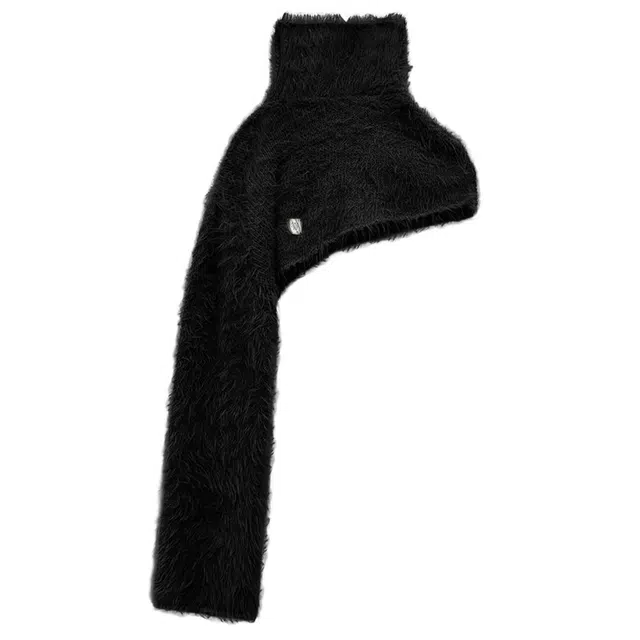 TREEMINGBIRD Unbalance High-neck Fur Knit