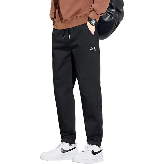 协协乐 高街城市机能风美式潮牌秋冬季宽松哈伦九分束脚裤青少年弹力抽绳痞帅百搭休闲运动长裤工装裤 男款