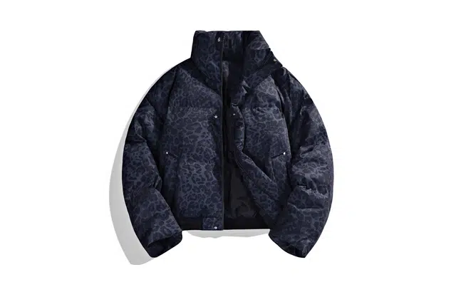 木林森 美式复古嘻哈豹纹潮流时尚立领防寒保暖日常通勤休闲户外棉服外套 男女同款