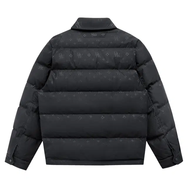 与狼共舞 潮流高街风暗纹印花时尚设计帅气穿搭抗静电舒适亲肤保暖防风挺括有型百搭休闲翻领羽绒服 男款