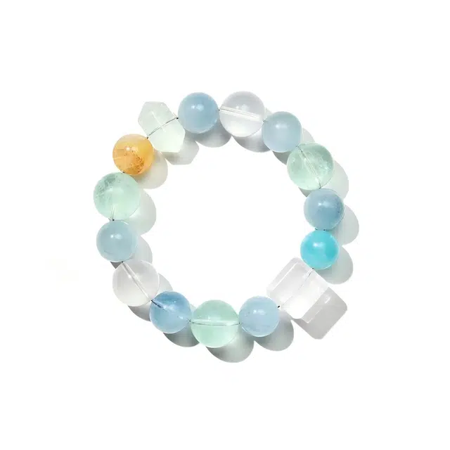 匠锁心玉 大尺寸方糖多宝 简约新中式转运纳福国潮古风原创设计小众轻奢高级感气质百搭潮流时尚手饰#好运天然 白水晶 手串 男女同款情侣款