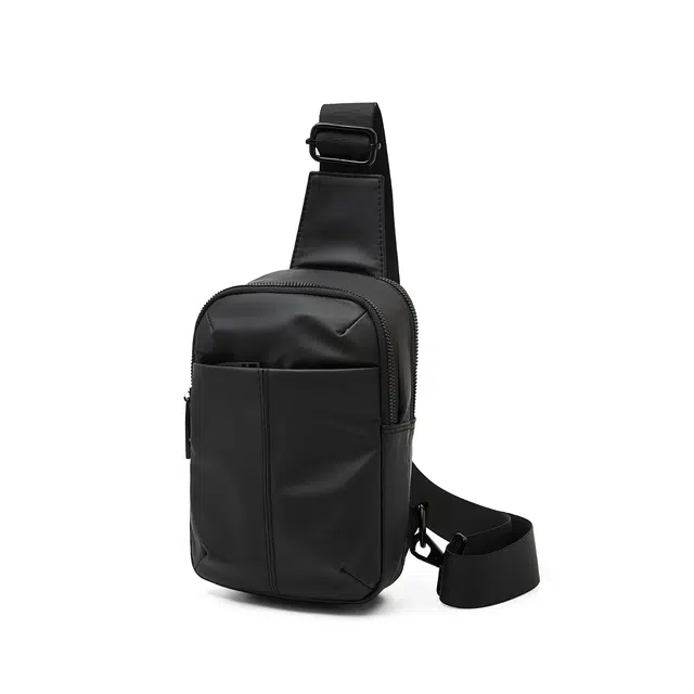 老人头 百搭休闲轻便通勤单肩旅游骑行包 人造革 胸包 男女同款情侣款 多色