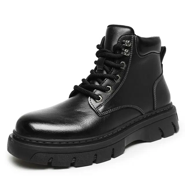 依米奴 冬日保暖 降温耐寒 高颜值 工装户外 厚底增高 经典复古 英伦风 有型 高档 时尚潮流 脚感舒适 日常百搭  马丁靴 男款