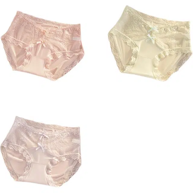 帕兰朵 法式纯欲性感时尚女轻薄舒适蕾丝小心机亲肤包臀裤女士三角内裤 女款