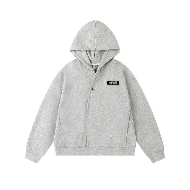 艾梵斯贝 美式复古潮流拼接解构小众设计款无性别日常通勤百搭宽松休闲时尚高级感法式慵懒风高街风连帽卫衣 男女同款