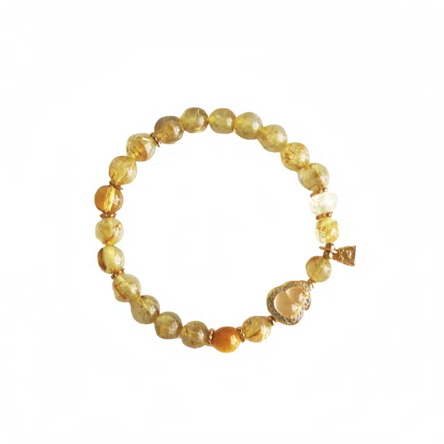 仙园韵 吸金小葫芦 新中式国风国潮复古精致简约百搭高级感 招财转运来财暴富好运文玩珠串 黄水晶 手串 女款