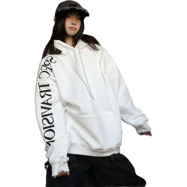 丝絮丝绸 美式复古宽松时尚简约舒适个性潮流上衣卫衣 男女同款