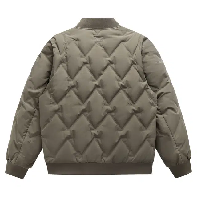 与狼共舞 轻暖便携自在简约纯色通勤百搭保暖薄外套时尚休闲青年街头帅气穿搭挺阔防风棒球领羽绒服 男款