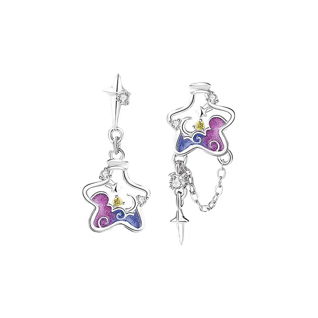 希遇 星芒闪烁 小清新时尚潮流 轻奢气质 甜美小众设计 日常通勤百搭#好运 合金 耳钉 女款