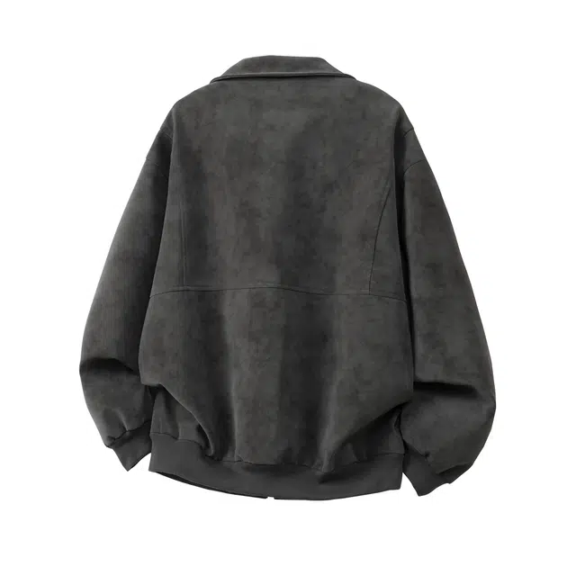 冰飞 美式复古水洗立领解构高街春秋高颜值高级感穿搭潮牌字母基础款显瘦户外拉链开衫长袖休闲外套扎染皮夹克 男女同款